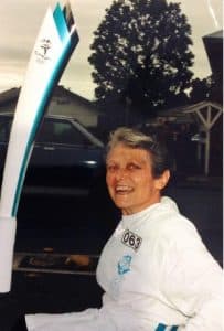 Lyn Lillecrapp torch bearer at the Sydney 2000 Paralympic Games